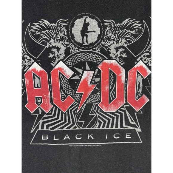 Vintage Y2K AC DC Band Tee Black Ice Concert Promo Tour Black Large Rock Album - Picture 4 of 11